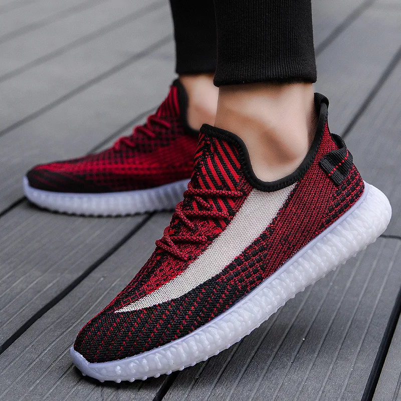 

2019 Fly Woven Coconut Shoes Men's Punched Sheet Surface Athletic Shoes Jelly Popcorn End Trendy Shoes Europe And America Casual