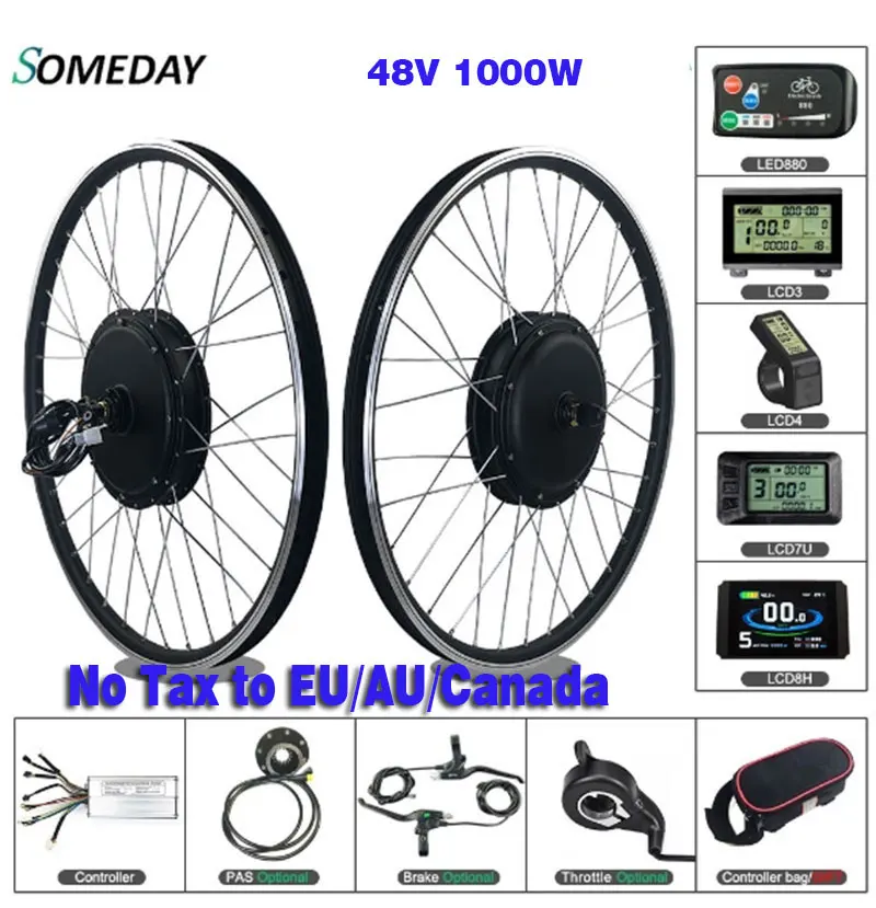 Когда нибудь 48V 1000W Ebike конверсионный Комплект Задний BLDC ступица моторное колесо 20