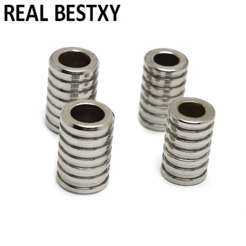 

30pcs/lot 5/6mm hole Stainless Steel Spacer Beads Bracelets Jewelry Making Components diy column space beads for bracelets diy