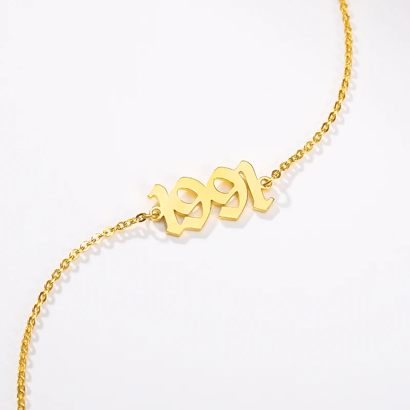 Пользовательские ювелирные изделия специальный дата год номер браслеты для женщин Человек 1991 от 1990 до персонализированные браслеты