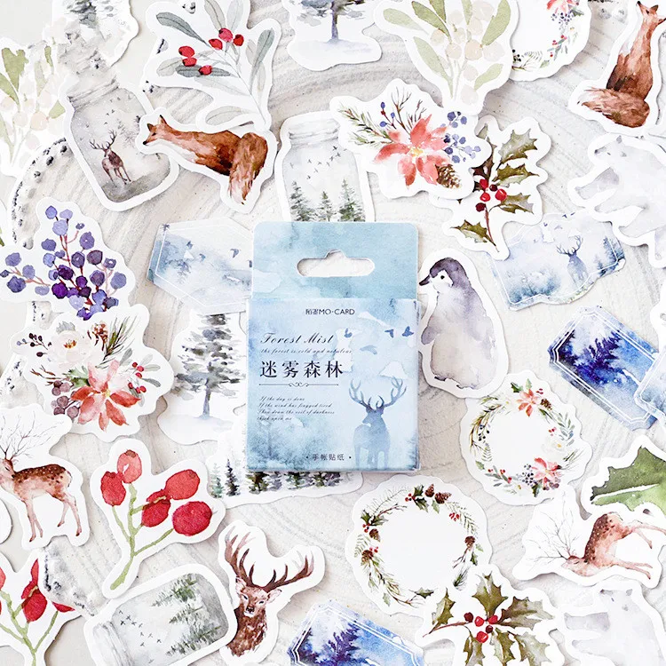 

45pcs/box Winter forest seal Sticker decoration stickers DIY decoration Stickers Diary Scrapbooking Envelope Stationery Stickers
