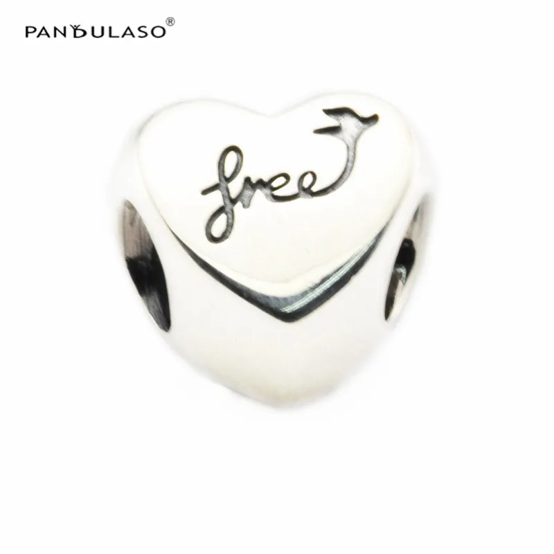 

Heart of Freedom Charm Sterling Silver Jewelry For Beaded Chain Bracelets & Bangles Woman DIY Beads For Jewelry Making
