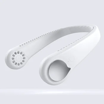 

Summer Lazy Leafless hanging neck fan Mini Portable Usb Cooler Rechargeable Dual Effect Cooling Neckband Fan