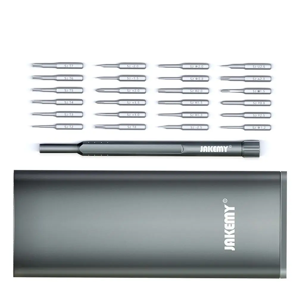 Универсальная Магнитная Прецизионная отвертка 24 в 1 с винтовыми битами серого цвета