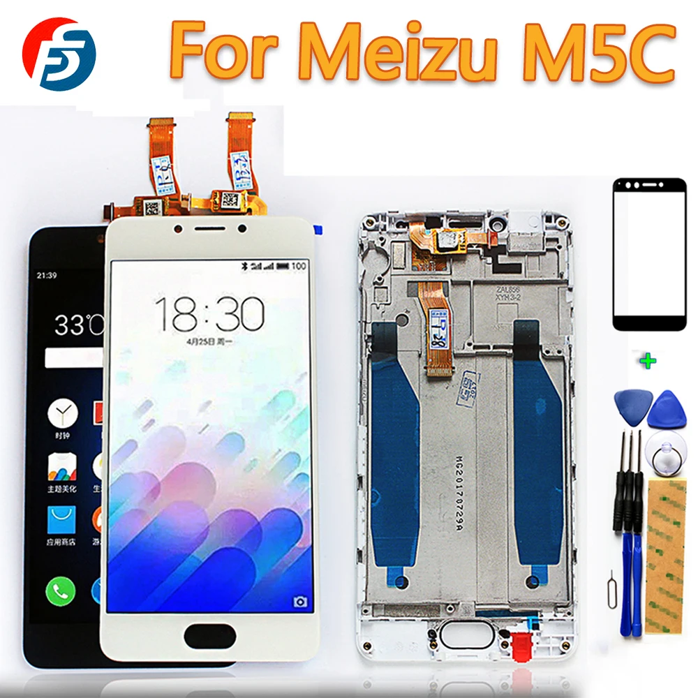 ЖК дисплей Fansu для Meizu M5C / Meilan 5C сенсорный экран 5 0 дюйма дигитайзер в сборе рамка