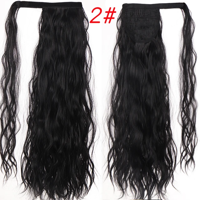MSTN 24 Inches Long Synthetic Straight Ponytails for Women Natural Clip In Ponytail Hair Extension Hairpieces Blonde Fake Hair SW122-2