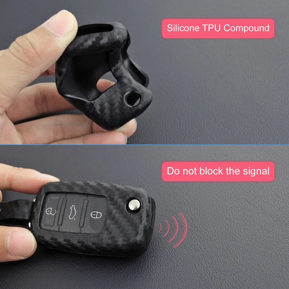 Углеродное волокно для Volkswagen гольф Tiguan Passat Polo Jetta UP блок EOS Beetle Scirocco автомобильный корпус выкидного ключа крышка брелок держатель