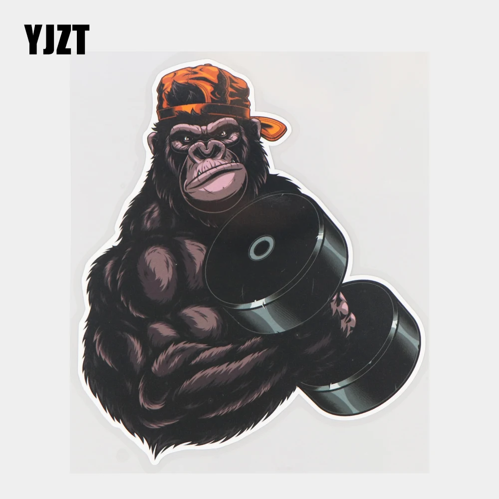 YJZT 15 5 × 18 см милые Мультяшные автомобильные наклейки Gorilla для упражнений