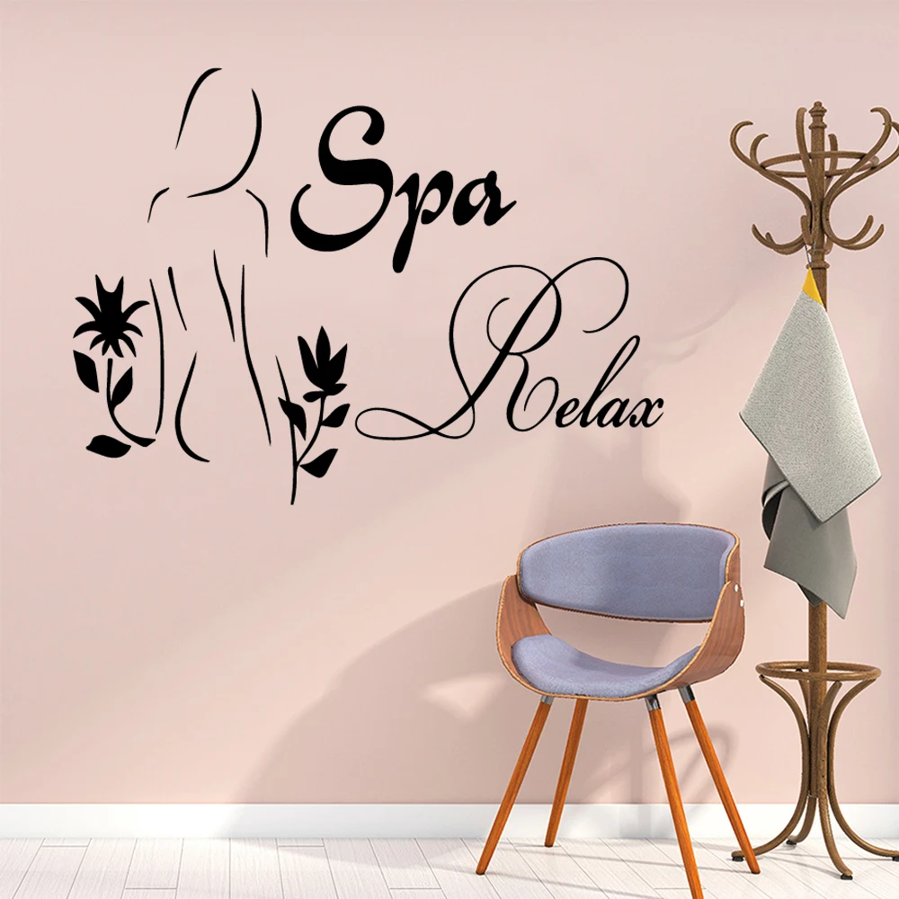 Personlized Spa Room Decor Quote Wall Stickers Wallpaper For Beauty Salon Wall Decal Spa Sticker