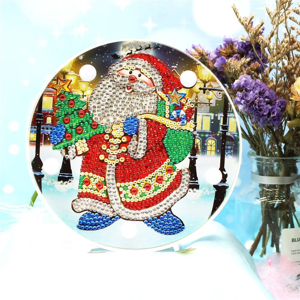HUACAN алмаз особенной формы живопись светодиодный светильник Рождество 5D алмазная вышивка мозаика Сова «сделай сам» незавершенный набор