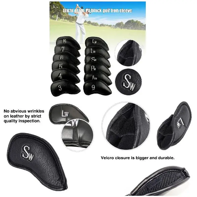 Newly Black PU Leather Golf Putter Head Covers Golf Club Head Cover Protective and Durable BF88