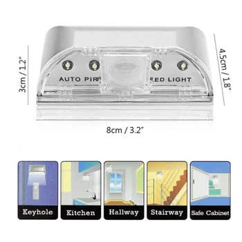 

Auto PIR Door Lock Induction Lamp Door Keyhole IR Motion Sensor Heat Temperature Detector 4 LED Smart Night Light