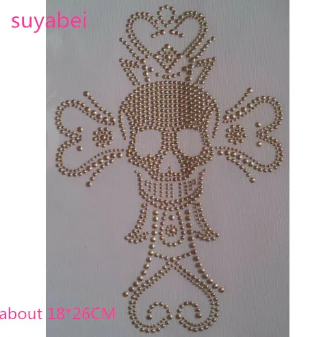 Hot Fix Motif Rhinestone Transfer Cross 10