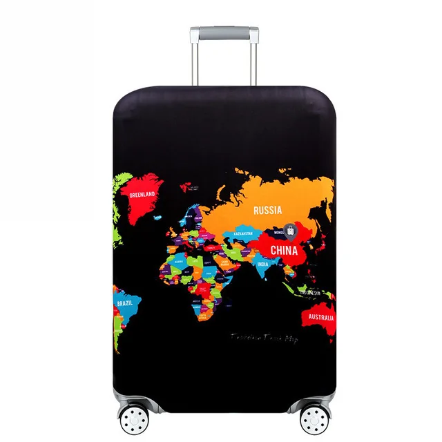 thumbnail image 1 of Funda protectora para equipaje con diseño de mapa del mundo, funda elástica para maletas de viaje, fundas antipolvo para accesorios de viaje de 18 a 32 pulgadas, 1 of 5