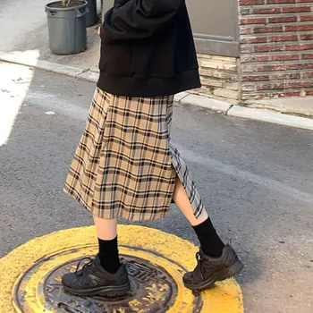 

4 colors Autumn High Waist Straight Skirts womens 2020 solid color back split high waist a line long Skirts womens (X1063)