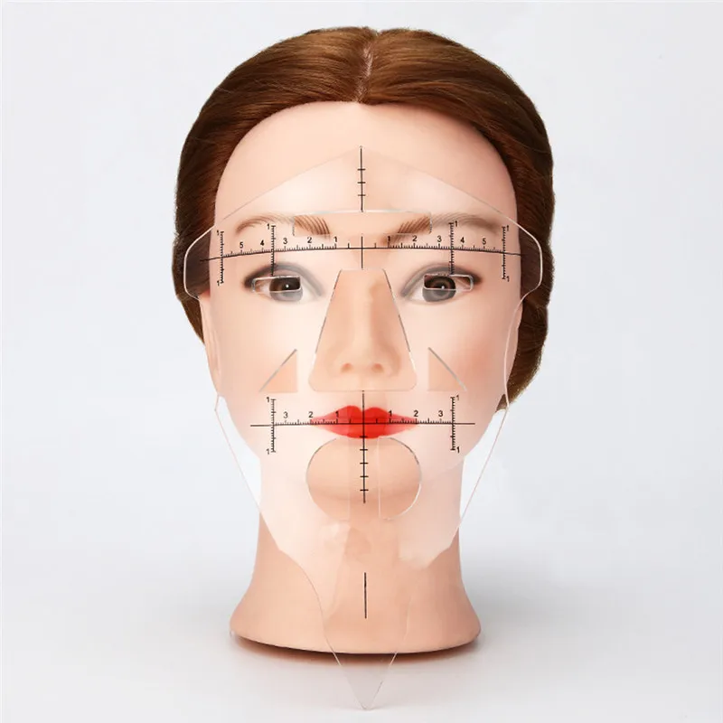 New Pro Makeup Mask Ruler Practice For Tattoo Starter Template Permanent Supplies Lip Design Shaping Stencil Tool 5 PCS/Set | Красота и