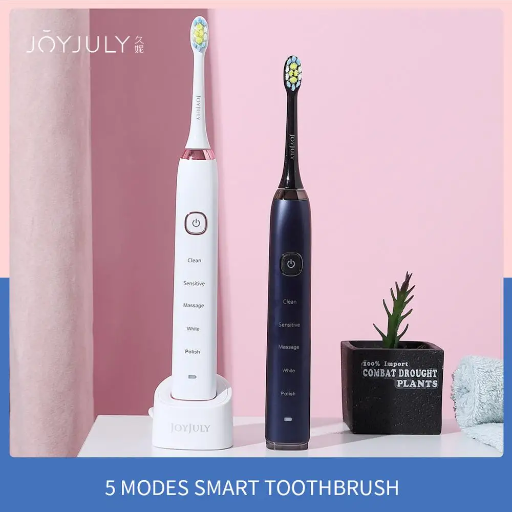 

JOYJULY Sonic Electric Toothbrush Wireless Rechargeable with 5 Modes Wireless Rechargeable 40,000 Vibrations Smart Timer IPX7