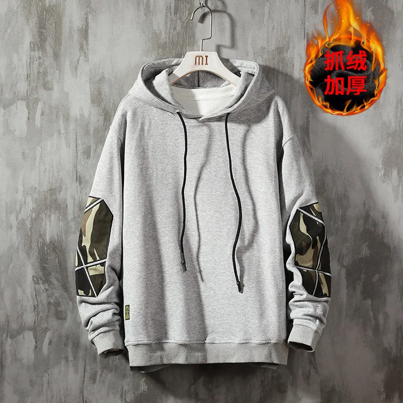 

2019 Winter New Style Japanese-style Cement Wall Large Size Camouflage Embroidery Hoodie M-5x Hw11