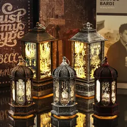LED Wind Lights EID Mubarak Lantern Ramadan Decoration For Home Moon Star Ornament EID Light Islamic Decorative Holiday Lighting