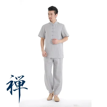 

Men Yoga Clothing Jogging Suit Chinese Zen Suit Healthy Fabric Tracksuit Men Quick Drying Linen Yoga Set Gym Wear Two Piece Set