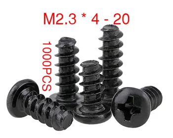 

Wholesales 1000 Pcs Self Tapping Screws M2.3*3/4/6/8/10/12/14/16 Screws Computer Screws Small Philips Pan Head Black