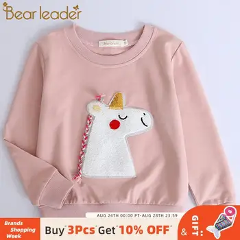 

Bear Leader Girls Sweater 2020 New Spring Fashion Casual Girl Flower Rabbit Embroidery Wooden Ear Long Sleeve Clothing for 3-7T