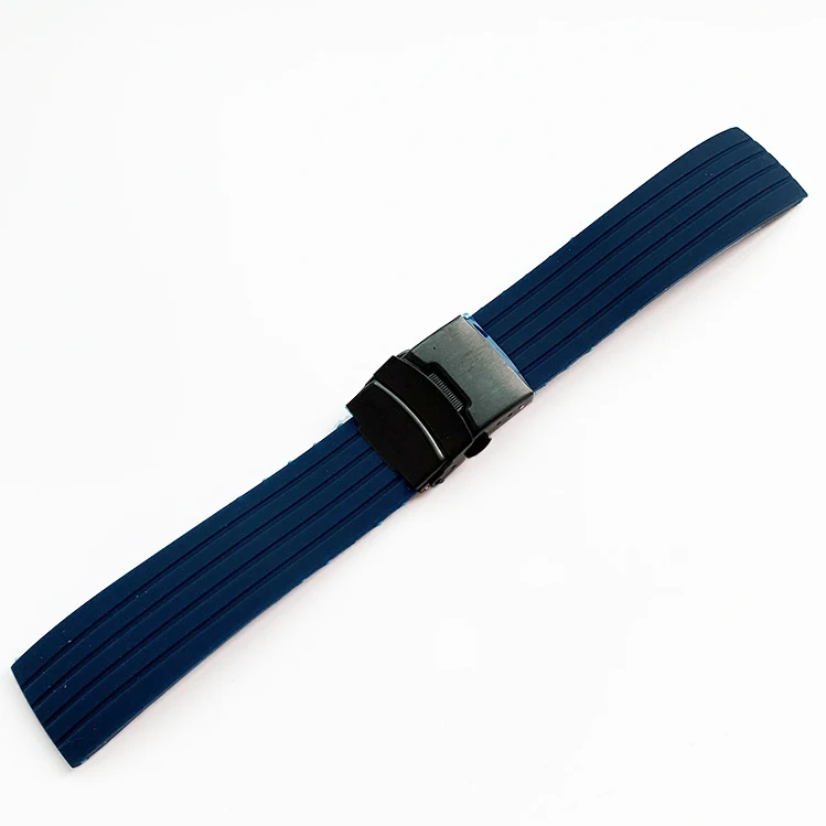Red Waterproof Silicone Sport Strap with Folding Buckle - Men's Replacement Watch Band Accessories