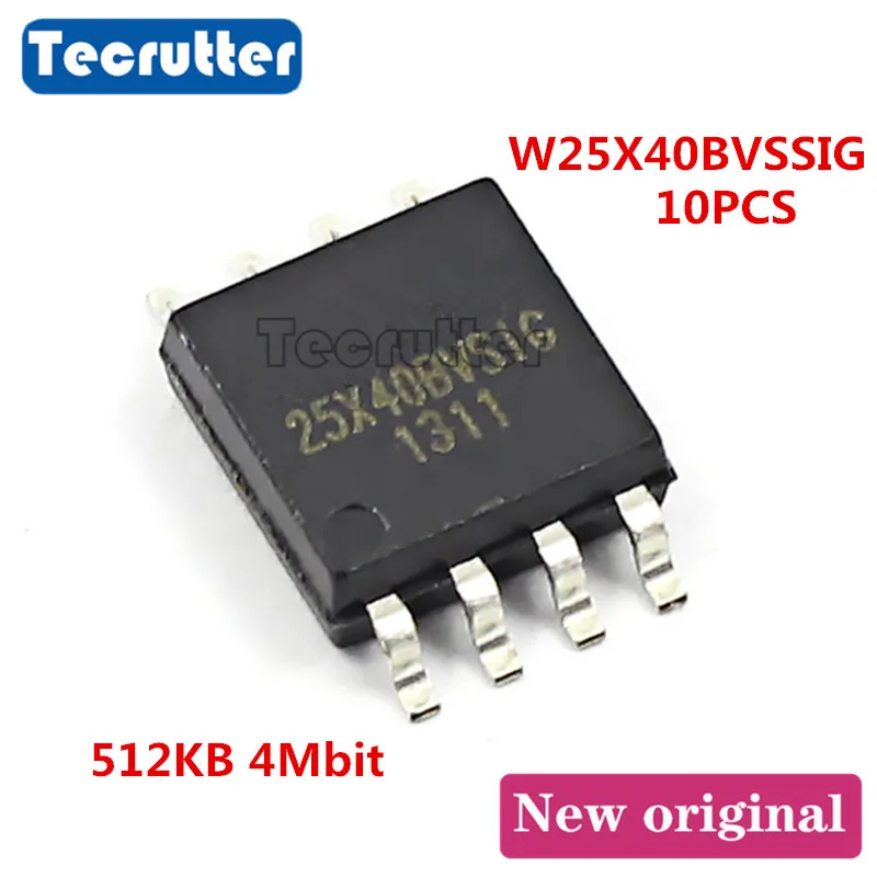 10 шт. W25X40BVSSIG 25X40BVSIG 25X40 SOP8 208MIL 4 Мбит 512KB флэш-памяти SPI флэш-память | Электроника
