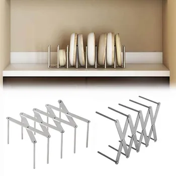 

Kitchen Organizer Pot Lid Rack Extended Stainless Steel Spoon Plate Holder Shelf Cooking Dish Tray Stand Accessories Storage
