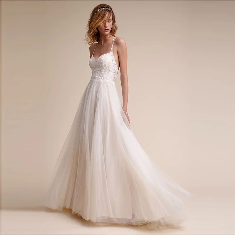 Свадебное платье знаменитостей с открытой спиной на бретельках сексуальное женское платье без рукавов Бандажное кружевное пляжное Стильное вечернее платье