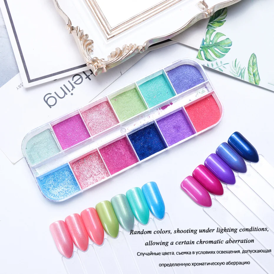 Chrome Nail Art Glitter Pigment Mirror Dipping Powder Super-fine Colorful Shimmer Pearl Powder Nail Decorations Dust LAZGF-2 nail powder nail glitter nail pigment nail decoration nail decorations
