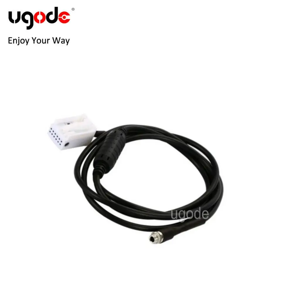 Ugode Aux 3.5 female 12pin audio music cable AUX input wire mp3 player adapter kit for E60 E90 E61 E66 E81 E87