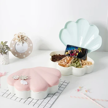 

Shell Fruit Plate Plastic Fruit Plate Creative Gift Mobile Phone Shelf Dried Fruit Plate Snack Receiving Box Candy dish CL030511
