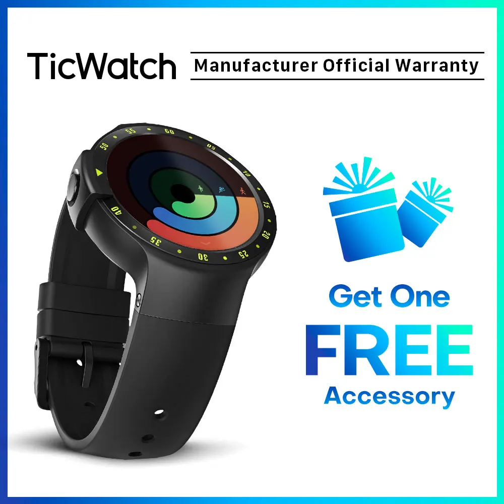 Kaufen TicWatch S Schwarz Smart Uhr Bluetooth Smartwatch mit GPS Android   iOS Kompatibel Google Wear IP67 Wasserdichte Mobvoi Original