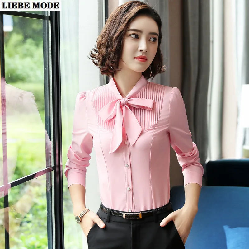 Ladies Elegant Bow Tie Stand Collar 