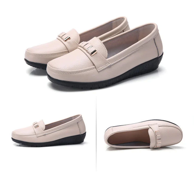 Women shoes genuine leather loafers non-slip solid color casual shoes ladies 2022 new fashion flats woman shoes zapatos de mujer