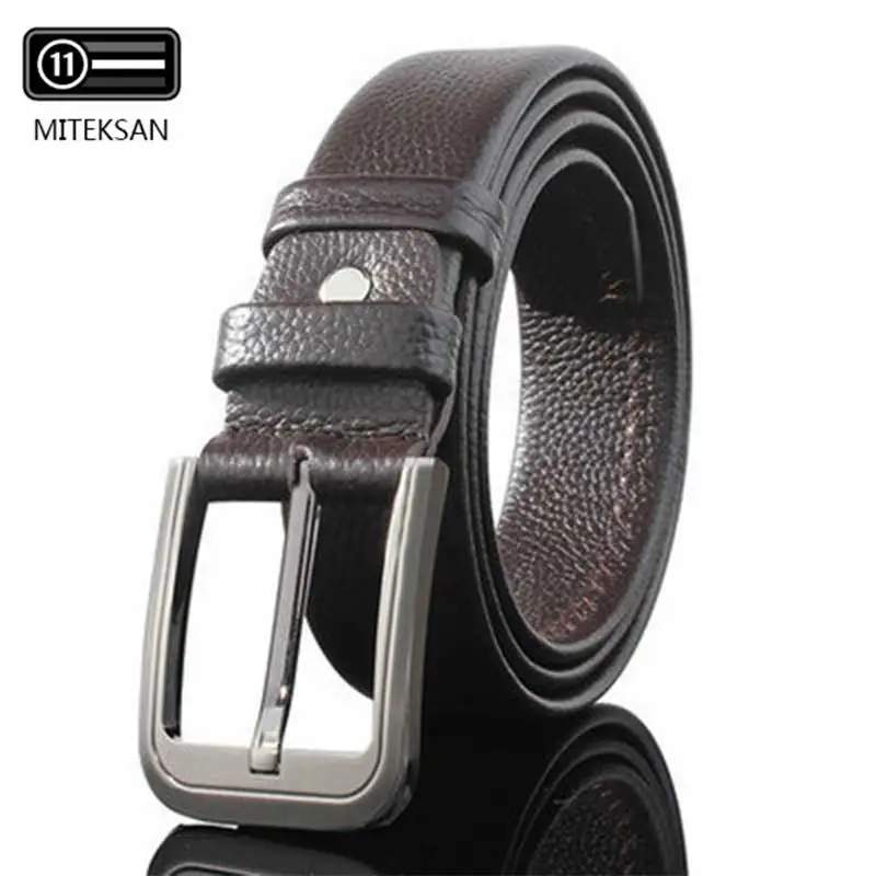 

MITEKSAN Cow Genuine Leather Men Belt Luxury Soft Pin Buckle Joker Fashion Classice Vintage Ceinture Homme Black 2020 Casual New