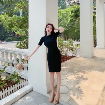 

French Debutante Slimming Sexy Tight Slim Fit Medium-length Sheath Skirt Graceful Elegant Dress Goddess Fan Summer