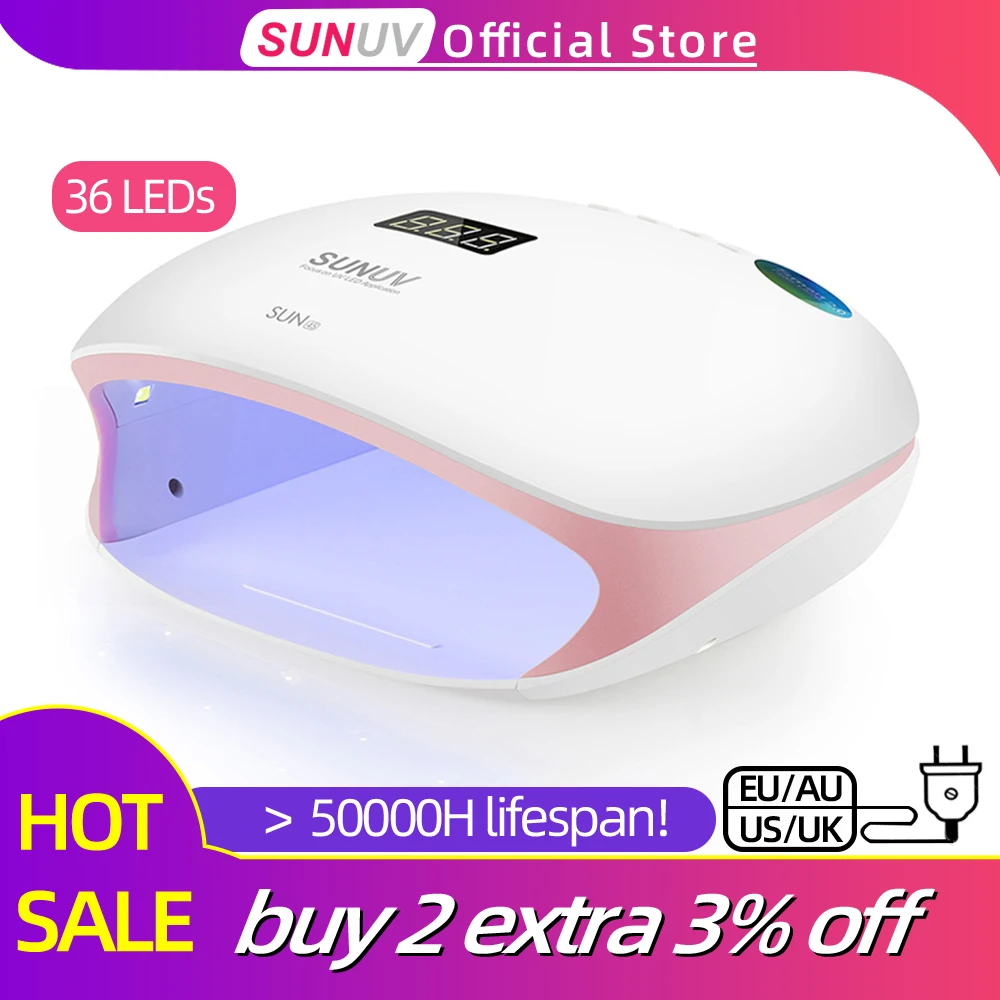 SUNUV SUN4S/4 Nail Lamp 48W UV LED Nail Dryer for Curing Gels Polish