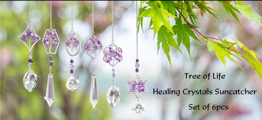 H&D 3pcs Crystal Angel Suncatcher with AB Prisms Hanging Window Pendant Ornament Light Catcher Garden Home Wedding Decor Gift
