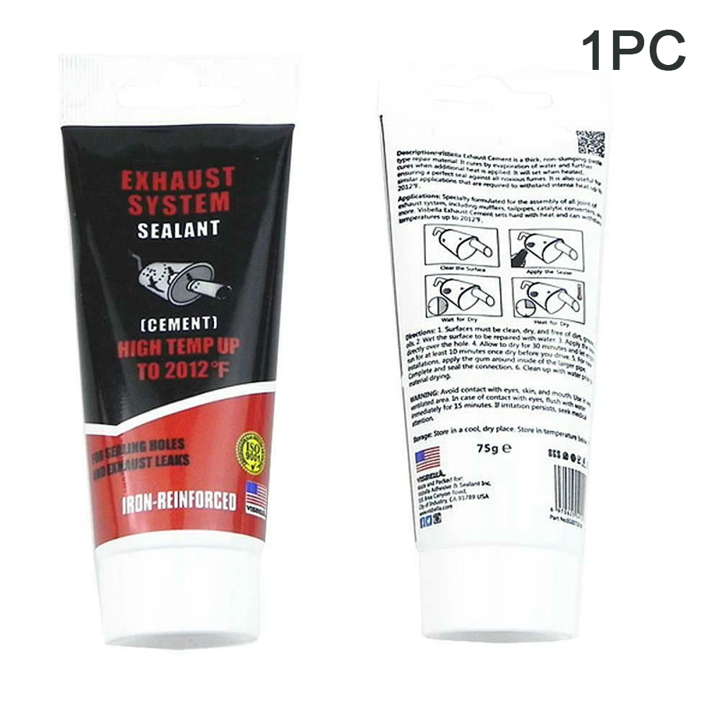 

75g Car Repair Fireproof High Temperature Professional Sealant Convertor Adhesive Exhaust Pipe Automobile Easy Apply Paste