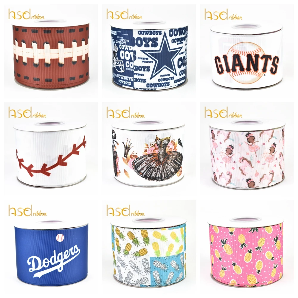 

HSDCraft 22MM 25MM 38MM 50MM 75mm Sport Series HT on Grosgrain Ribbon for diy ribbon