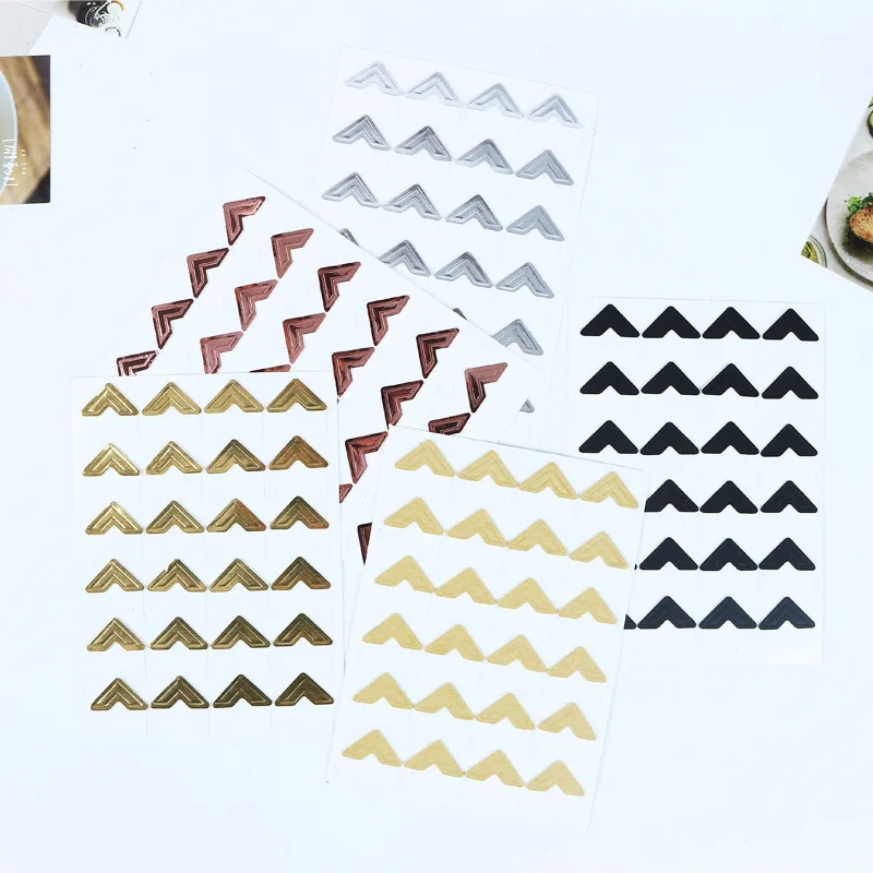 120 Pcs/Lot 5 Sheets Vintage Corner Kraft Paper Stickers For Photo Albums Decor DIY Retro Sticker Frame Decorations Scrapbooking