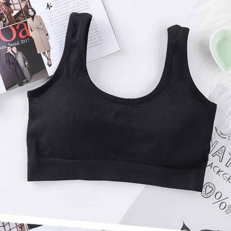 Girl Wireless Solid Sports Underwear Light Proof  Bra Closure Seamless Push Up Sponge Cushion Underwear Lingerie Brassiere