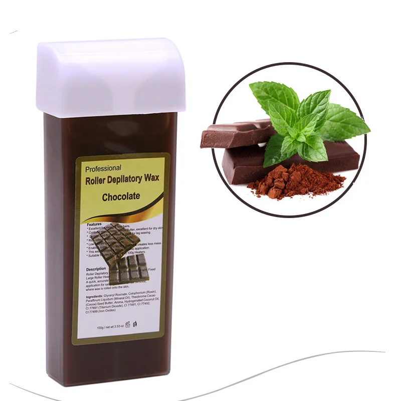 Chocolate 100 г, лаванда, Прямая поставка, 1 бутылка, для удаления волос, для депиляции, воск, роликовый картридж для удаления волос, нагреватель воска, эпилятор - Цвет: Chocolate
