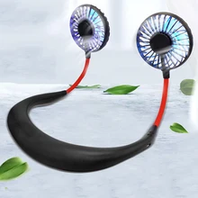 Портативный мини-вентилятор для наружного использования с ожерельем и шейным вентилятором, 3 скорости вращения на 180 градусов, регулировка для домашнего путешествия