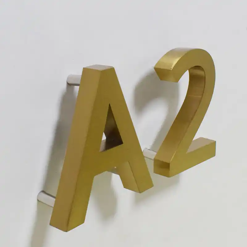 House Numbers 0 9 Abc Outdoor Metal 3d Modern Gold Stainless Steel Lettre Sign Address Home Hotel Apartment Door Number Plate Door Plates Aliexpress