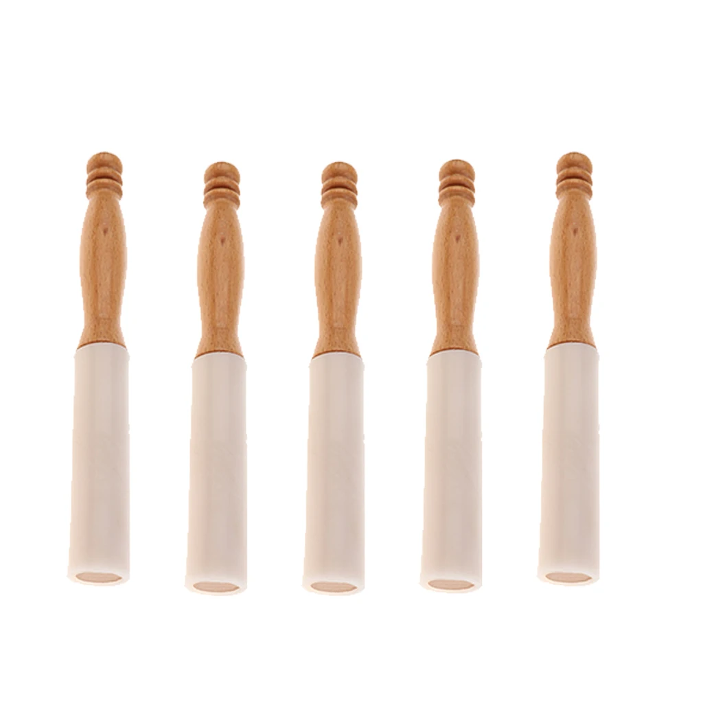 Exquisite 5pcs Rubber Singing Bowl Strikers Sticks Musical Pyramid Mallets