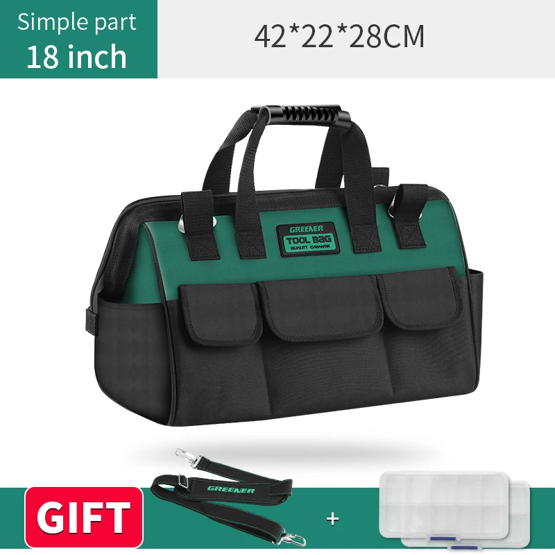 Greener Multi-Function Tool Bag 1680D Oxford Cloth Electrician Bag, Multi-Pocket Waterproof Anti-Fall Storage Bag mechanic tool bag Tool Storage Items