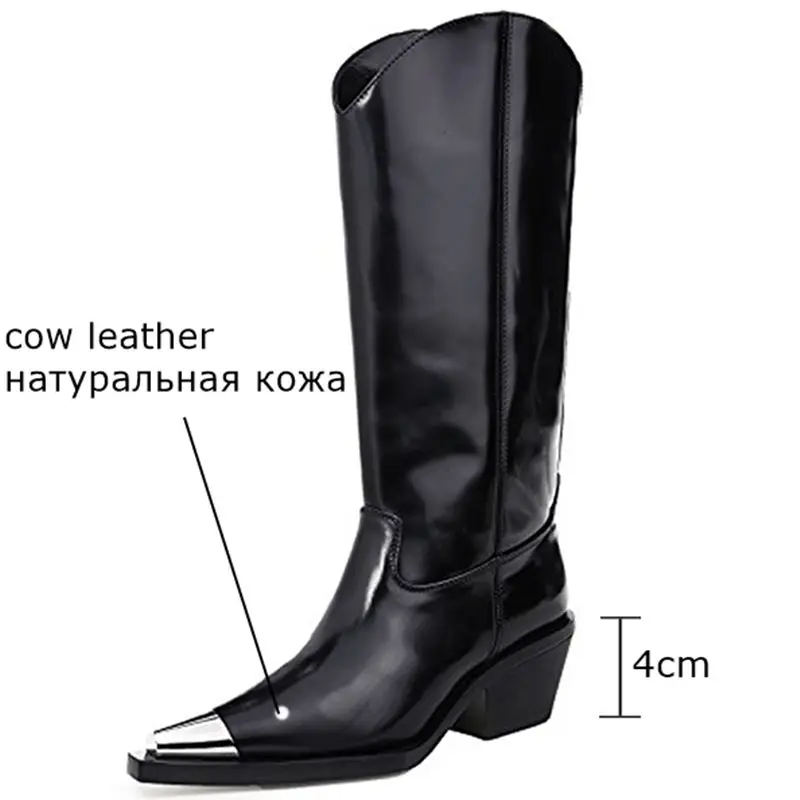 YINKOGET/повседневные Модные женские ботинки из натуральной кожи для отдыха пикантные удобные осенне-зимние сапоги до середины икры